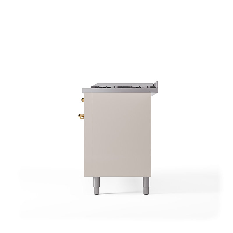 ILVE Nostalgie II Series 60 inch Dual Fuel Range with 9 Sealed Burners, Griddle (Solid Door), Liquid Propane