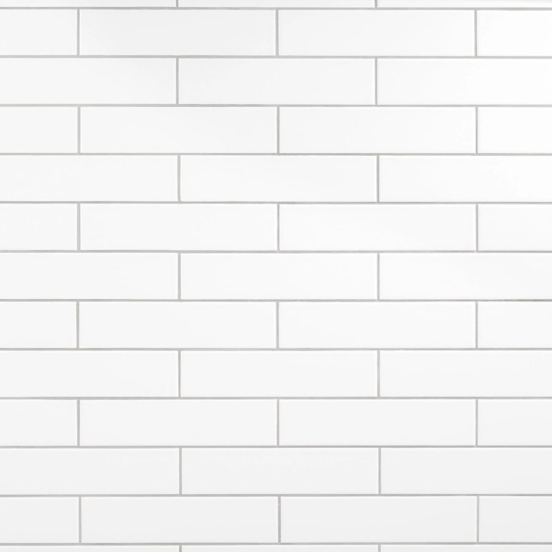 Carreau de mur de métro mat 3 po x 12 po Shades, Blanc