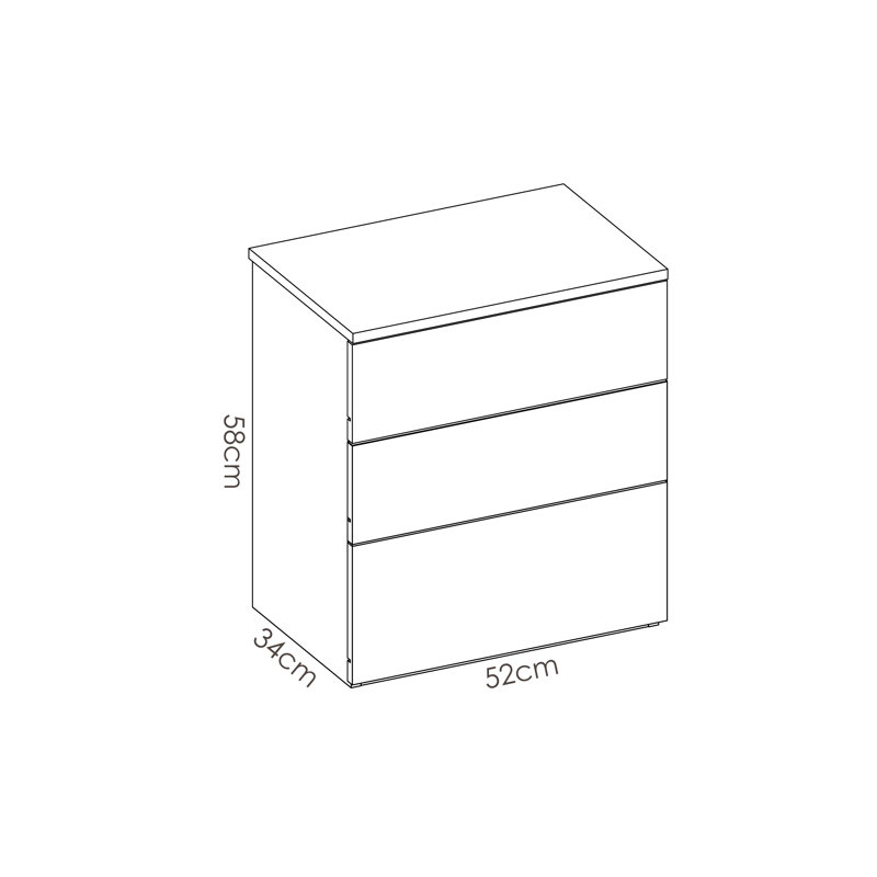 Arria 52cm W Manufactured Wood Bedside Table, White