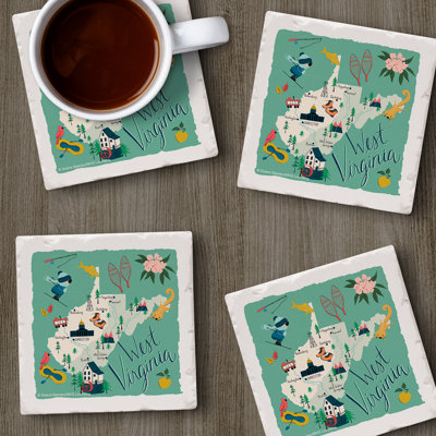 Paquet de 4 sous-verres West Virginia Home