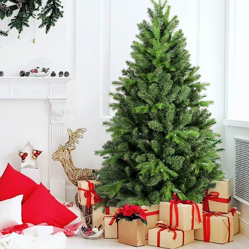 Arbre de Noël de 6 pi avec 1032 pointes Pe +, branches articulées pour un assemblage rapide, support en métal robuste, arrangement rapide de la branche de centre de table, décoration classique