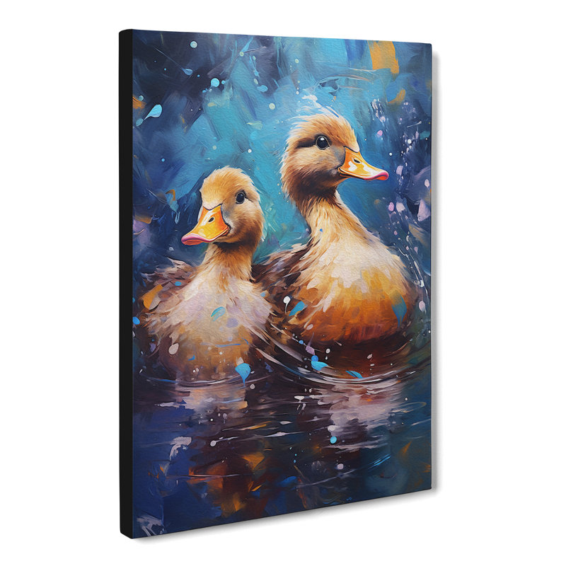 Duck Expressionism No.2 - Wrapped Canvas, 50cm H x 35cm W x 3cm D