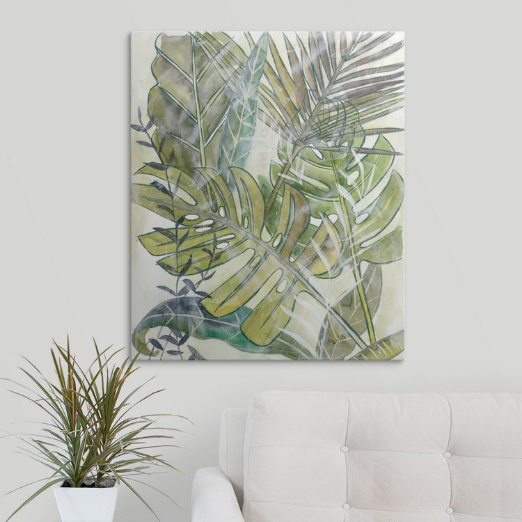 « ii » chariklia zarris, reproduction d’art Layered Palms, H 30 po x l 25 po x P 1,5 po, Toile