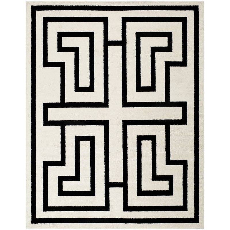 Rachel Zoe X Livabliss The Studio Edit Machine Woven Rug, Rectangle 7'10" x 10', Cream, Black