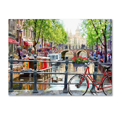Wrapped Canvas Wall Art - The Macneil Studio 'Amsterdam Landscape' Wall Art for Living Room, Bedroom, or Office Décor - 24X32