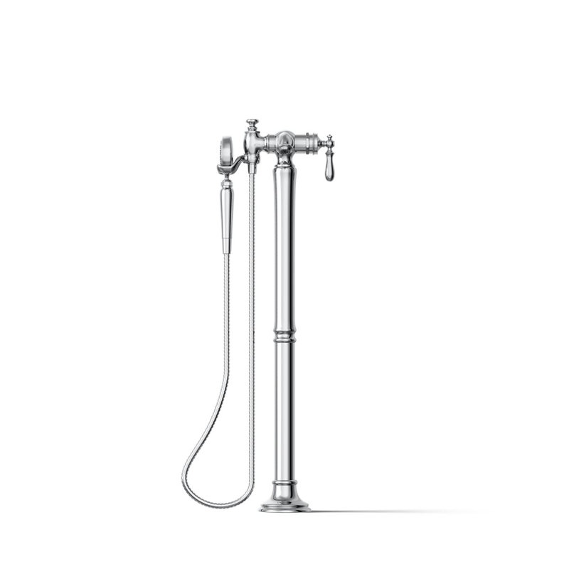 Artifacts® Single Handle Floor Mounted Clawfoot Tub Faucet, Polished Chrome