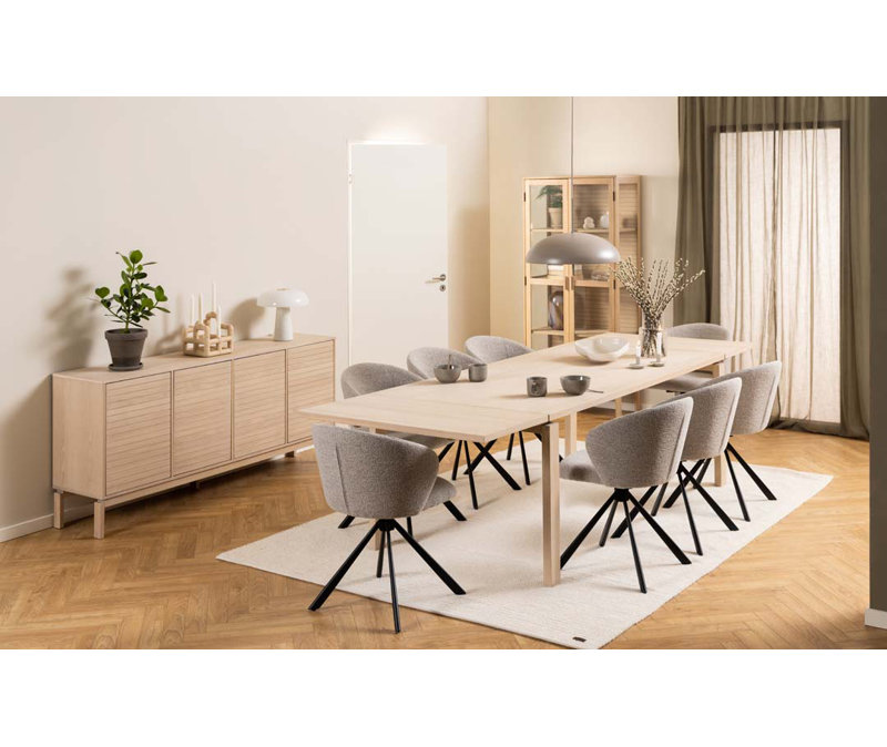 Addilyna Oak Solid Wood Base Dining Table