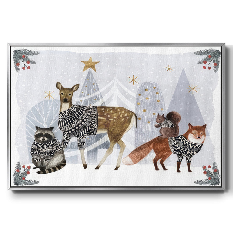 Cozy Christmas Collection A, H 17 po x l 25 po x P 1,5 po, Encadrement argenté