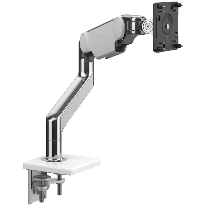 M10 avec barre transversale triple et poignée, Aluminium poli, Blanc, Simple