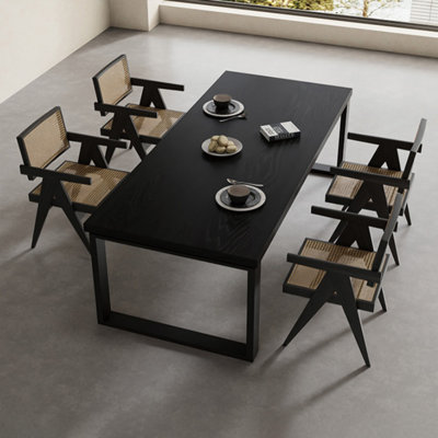 Ensemble de grande table multifonctionnelle en bois massif