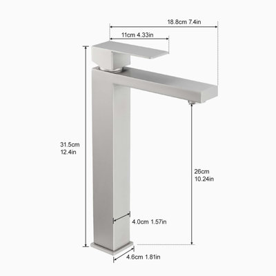 Robinet à poignée simple à un trou avec drain escamotable pour lavabo de meuble-lavabo