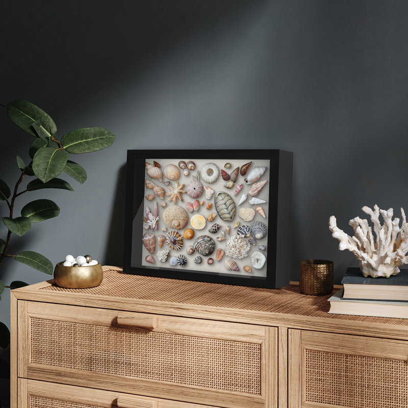 Sturdevant Shadow Box Frame Composite Wood with Glass for Hanging and Tabletop, 11" x 14", Black