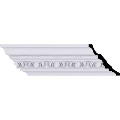 Endurathane Jackson Egg and Dart Crown Moulding, 4 3/4"H x 4 3/4"P x 6 3/4"F x 94 3/8"L, (3 1/8" Repeat), Factory Primed