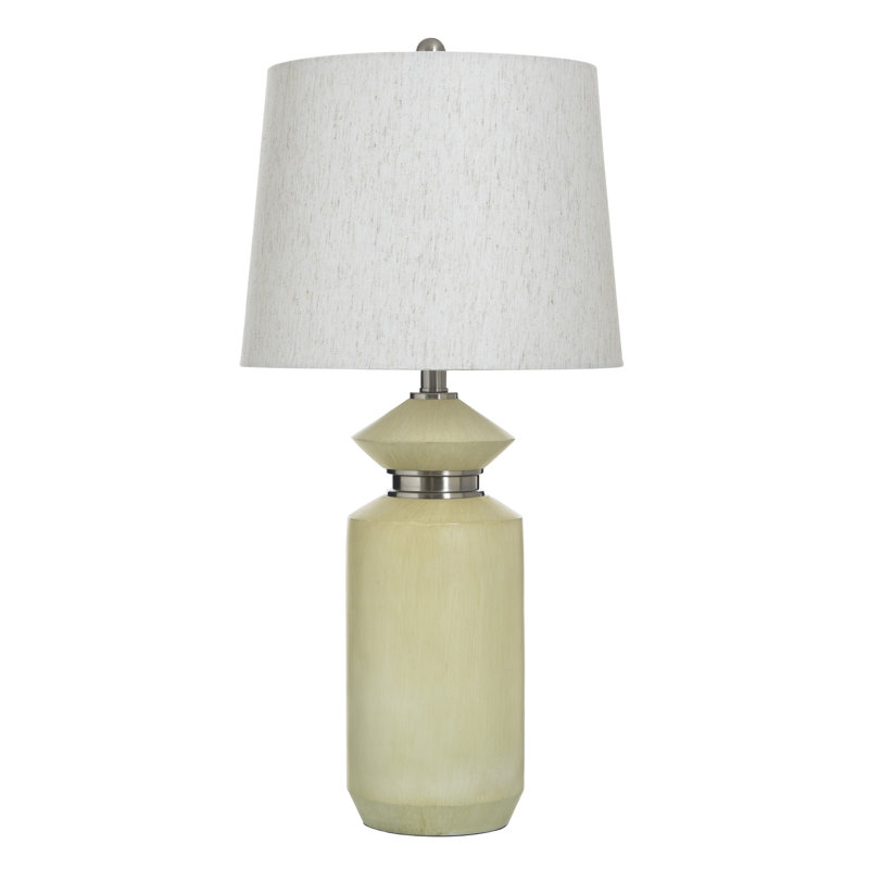 Jean Table Lamp - Light Oatmeal Shade, Pettye Ivory & Silver