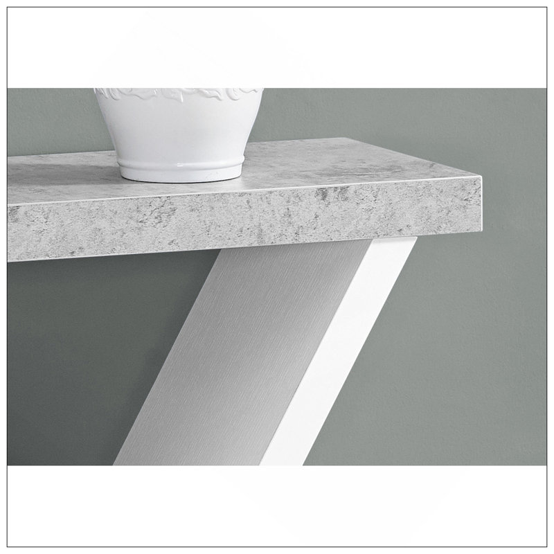 Table d'appoint, console, vestibule, étroit, canapé, salon, chambre à coucher, stratifié gris et blanc, contemporain, moderne