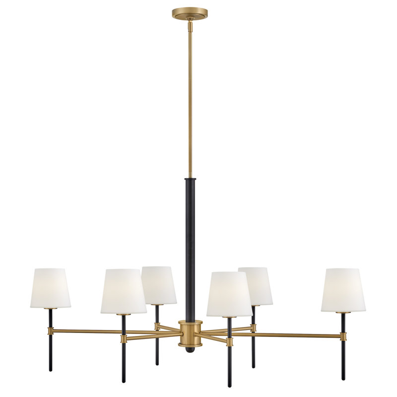 Saunders 45" Six-Light Shaded Linear Chandelier