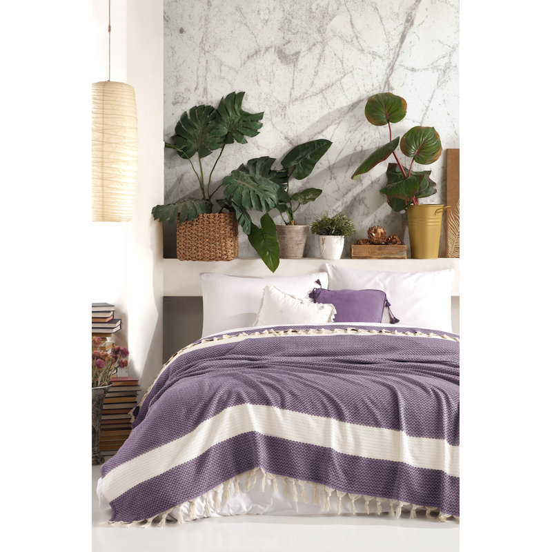 Couvre-lit / couvre-lit 100% coton Cleaver, Mauve