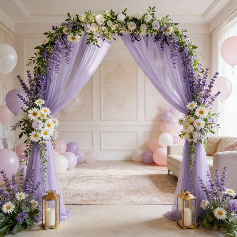 1 Panel Window Scarf, Sheer Voile Scarf Valance Wedding Arch Ceremony Backdrop Party Backdrop Decor (150x300cm/59x118in)