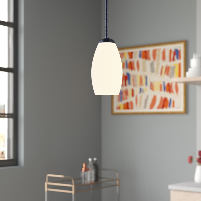 Luminaire suspendu en forme de cloche à 1 lumière Fudo, Noir texturé