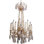 Lustre en cristal de roche empire russe clair, feuille d'or et plaque d'or