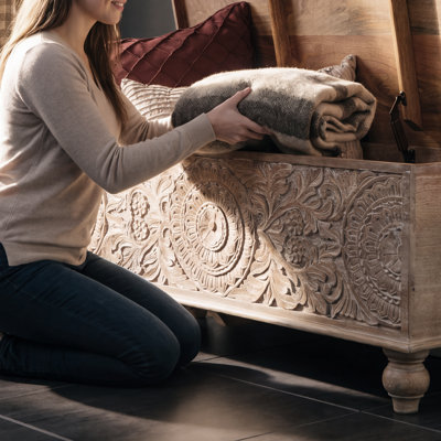 Solid Wood Storage Bench
