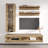 Lieb 63" Modern Floating Wall Mounted Entertainment Center with 16-Color LED Lighting, High Gloss Finish-218860416