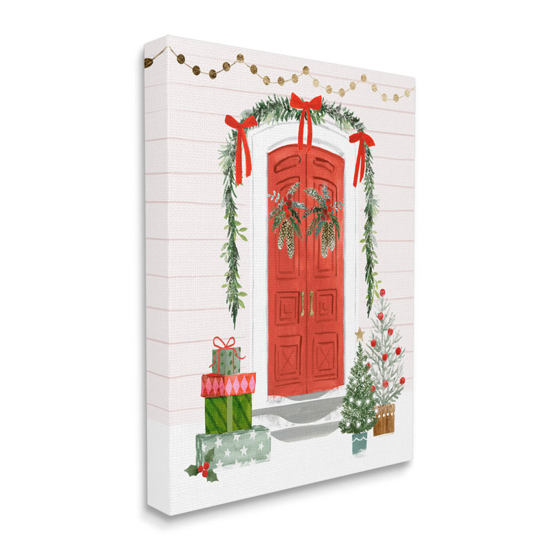 «Red Jolly Christmas», art mural sur toile par Victoria Barnes, H 20 po x l 16 po x P 1,5 po