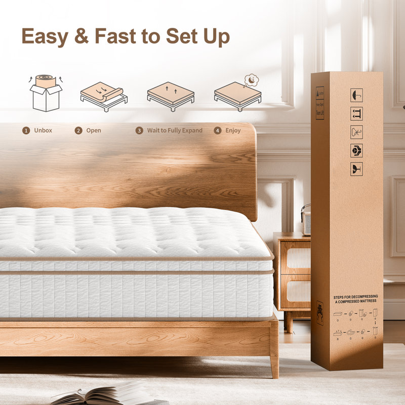 Matelas hybride à ressorts ensachés de 12 po avec mousse certifiée CertiPUR-US