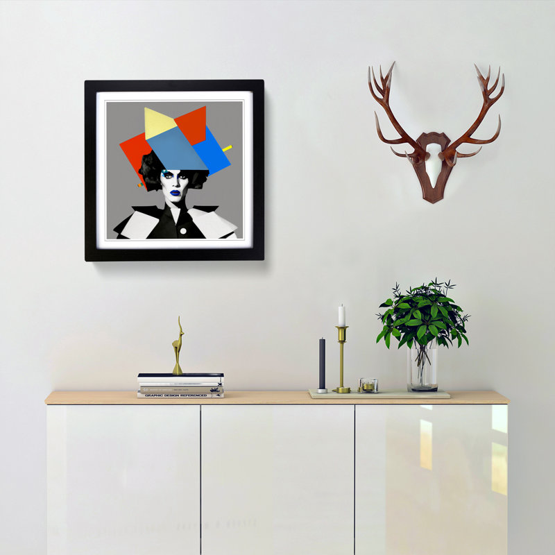 Single Picture Frame Print on Wood, Black