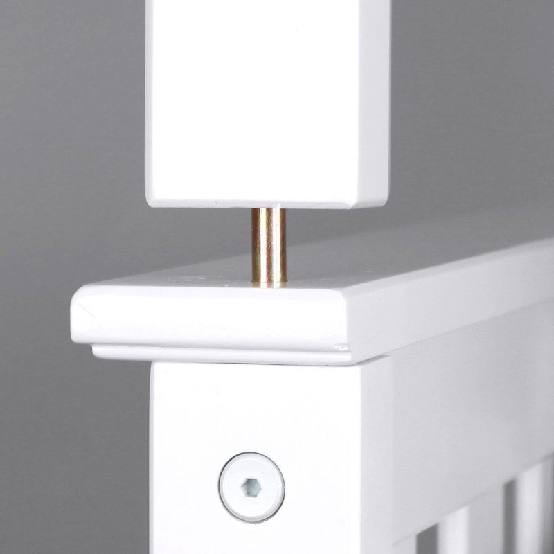 Lit superposé simple au-dessus de double en bois massif Aileana, Blanc