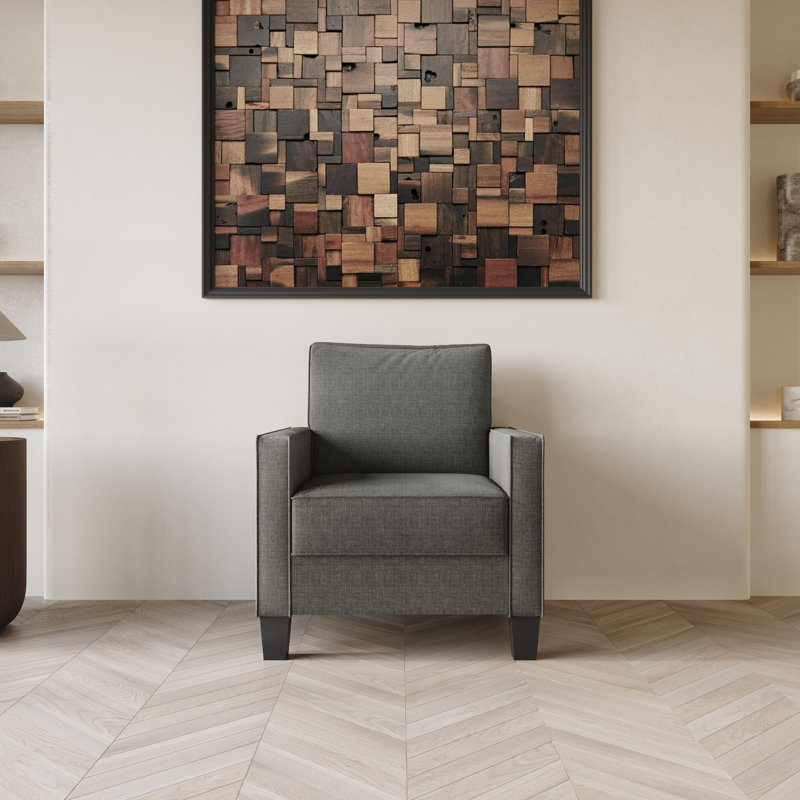 Fauteuil carré Roldao, Gris