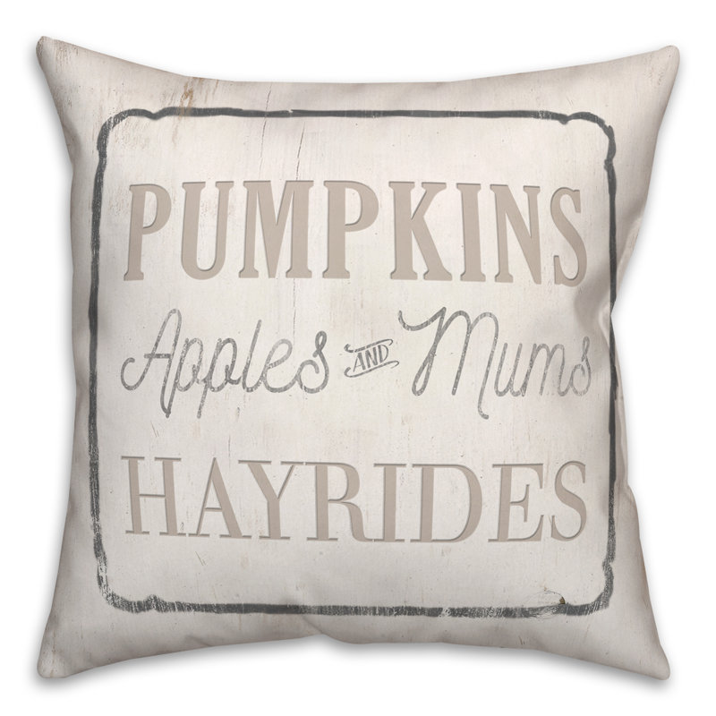 Housse et insert de coussin carré Pumpkins and Hayrides, H 18 po x l 18 po