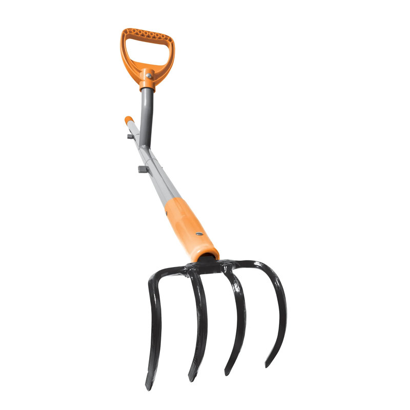 ErgieShovel Ergonomic Cultivator, 4-Tine Garden Tool, D-Grip Handle, CLTV45