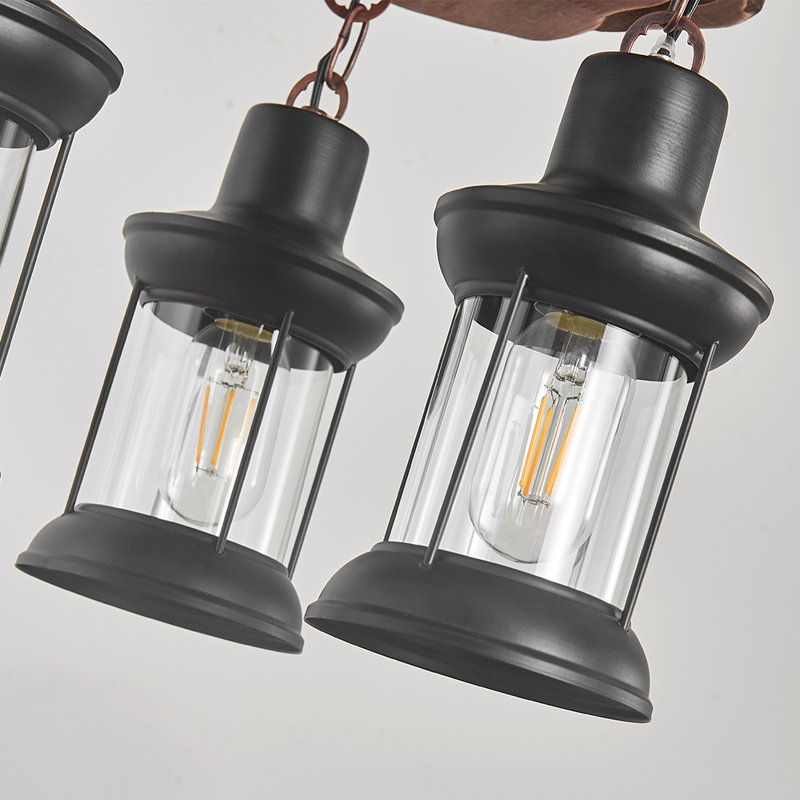 Luminaire suspendu à 3 lumières avec accents en bois Breiden