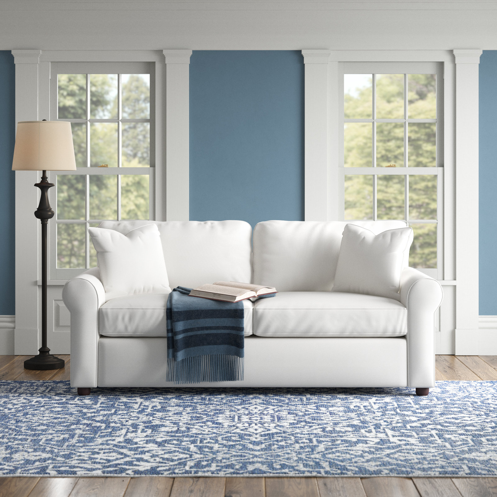 Warrington 82'' Upholstered Sofa, Classic Bleach White Twill