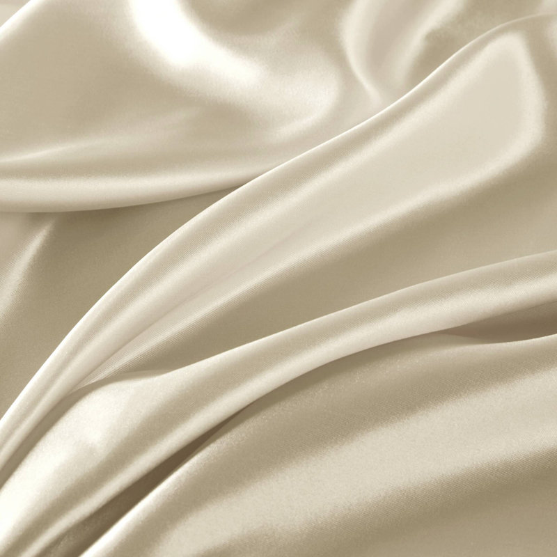 Satin Champagne 100% Satin Luxury Wrinkle Resistant 6-Piece Cal King Sheet Set, Champagne