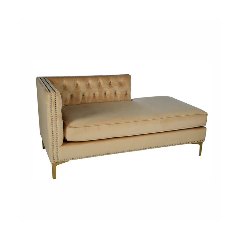 Chaise longue rembourrée Kahok, Mélange de polyester jaune Malze