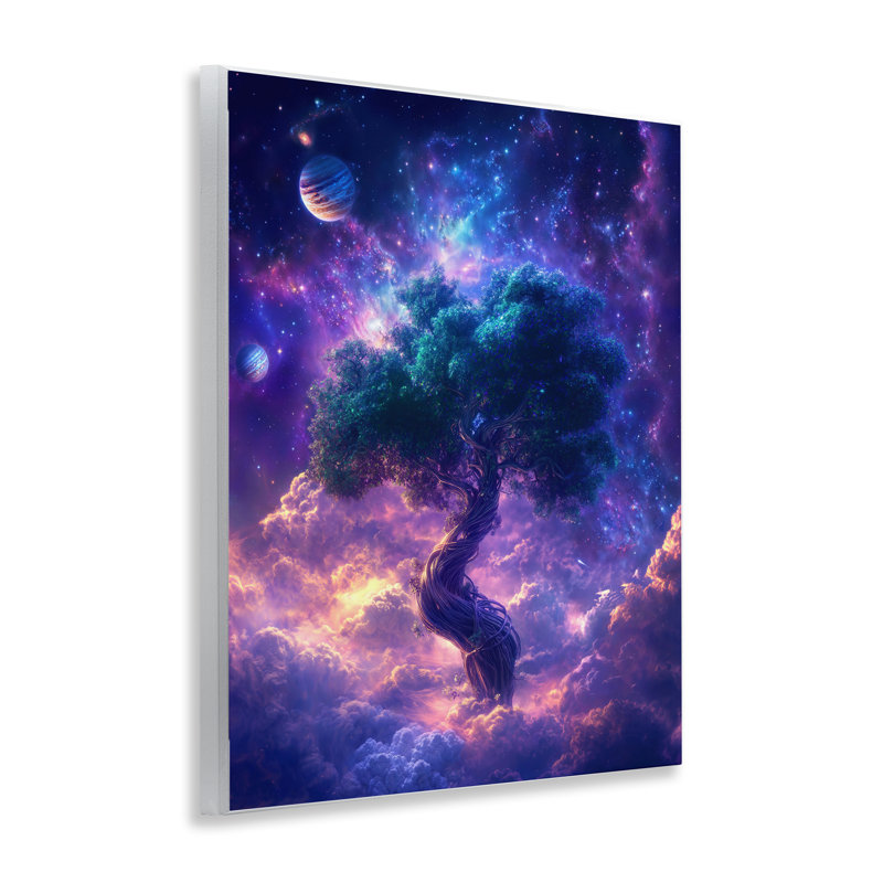 Arbre de vie à travers les nuages, plaque murale, design par Wumples