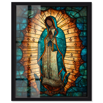 «Lady of Tepeyac Shadowbox Print», art mural par Art Remedy, cadre noir, 36 x 45