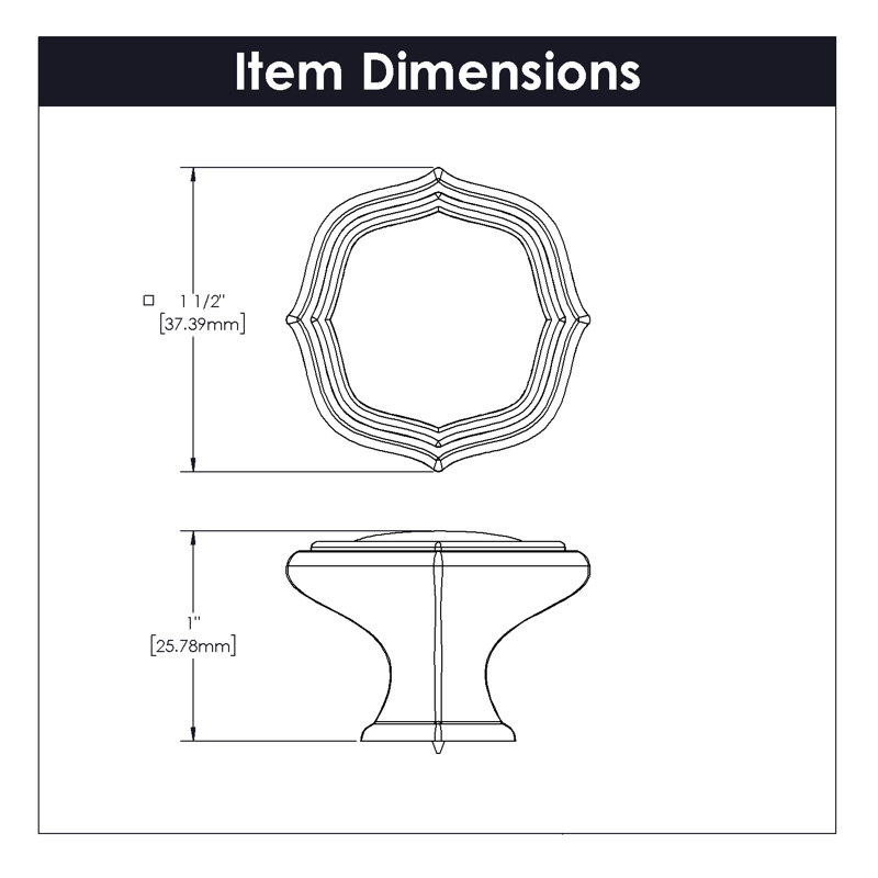 Trellis Collection Knob - 1-1/2 " Diameter Cabinet Knob - Traditional Hardware for Drawers & Cabinets, Black Nickel Vibed