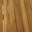 Table d'appoint d'extérieur en bois de teck brun à lattes