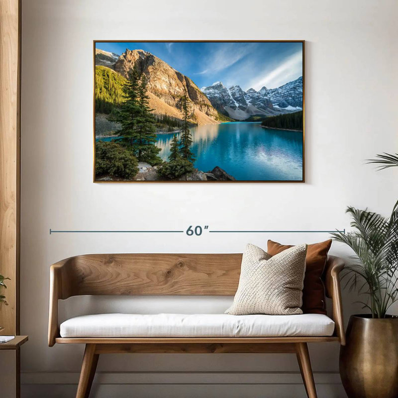 Lac Moraine Glorious, Cadre flottant doré, 43 po x 29 po