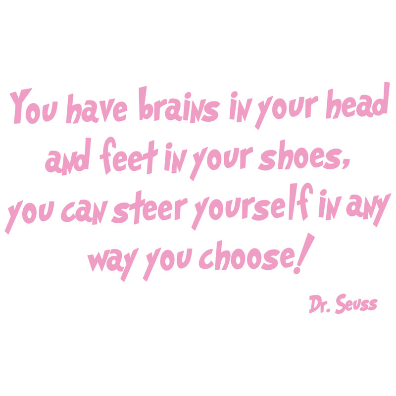 Adhésif décoratif Dr Seuss «You Have Brains in Your Head», Rose bonbon