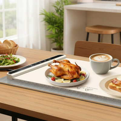 35X15 Extra Large Food Warming Mat With Heat Resistant Pad, 6 Temperature Levels, 6 Timers For Buffet Use