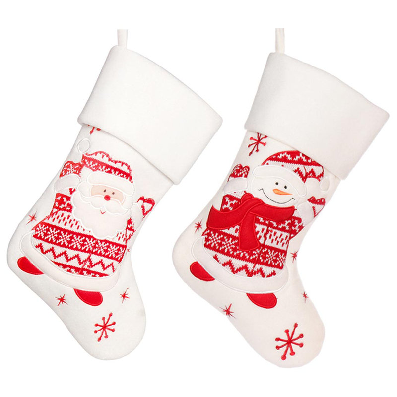 Santa and Snowman 2 Piece Stocking Set