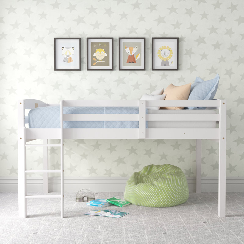 Alique Kids Loft Bed, White, Full