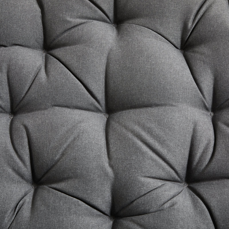 Fauteuil pivotant 360 avec design ergonomique et coussin gris, structure en acier brun pour une relaxation intérieure et extérieure, coussin d'amusement approprié