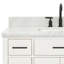 Meuble-lavabo simple en bois massif 42 po avec plateau en marbre Carrara de 1,5 po Thornaby-6427830-40743930