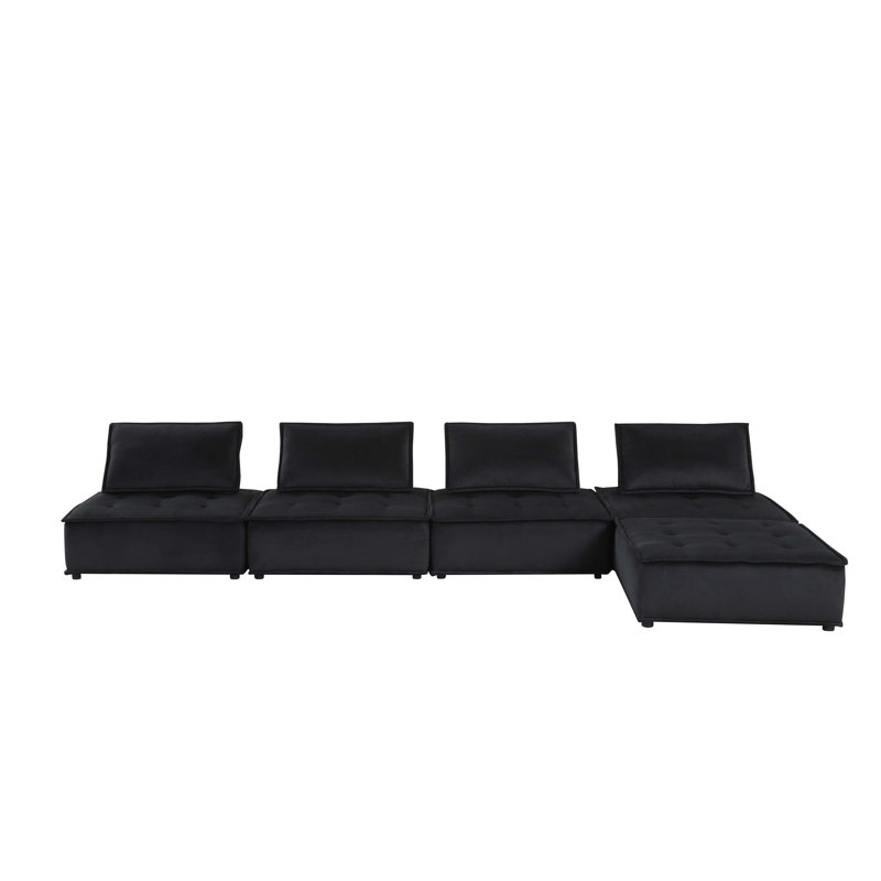 Repose-pieds canapé modulaire 5 pièces Gouvernour, H 29 po x l 80 po x P 160 po