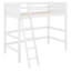Lit mezzanine simple en bois massif avec échelle d'escalade intégrée-1307967252